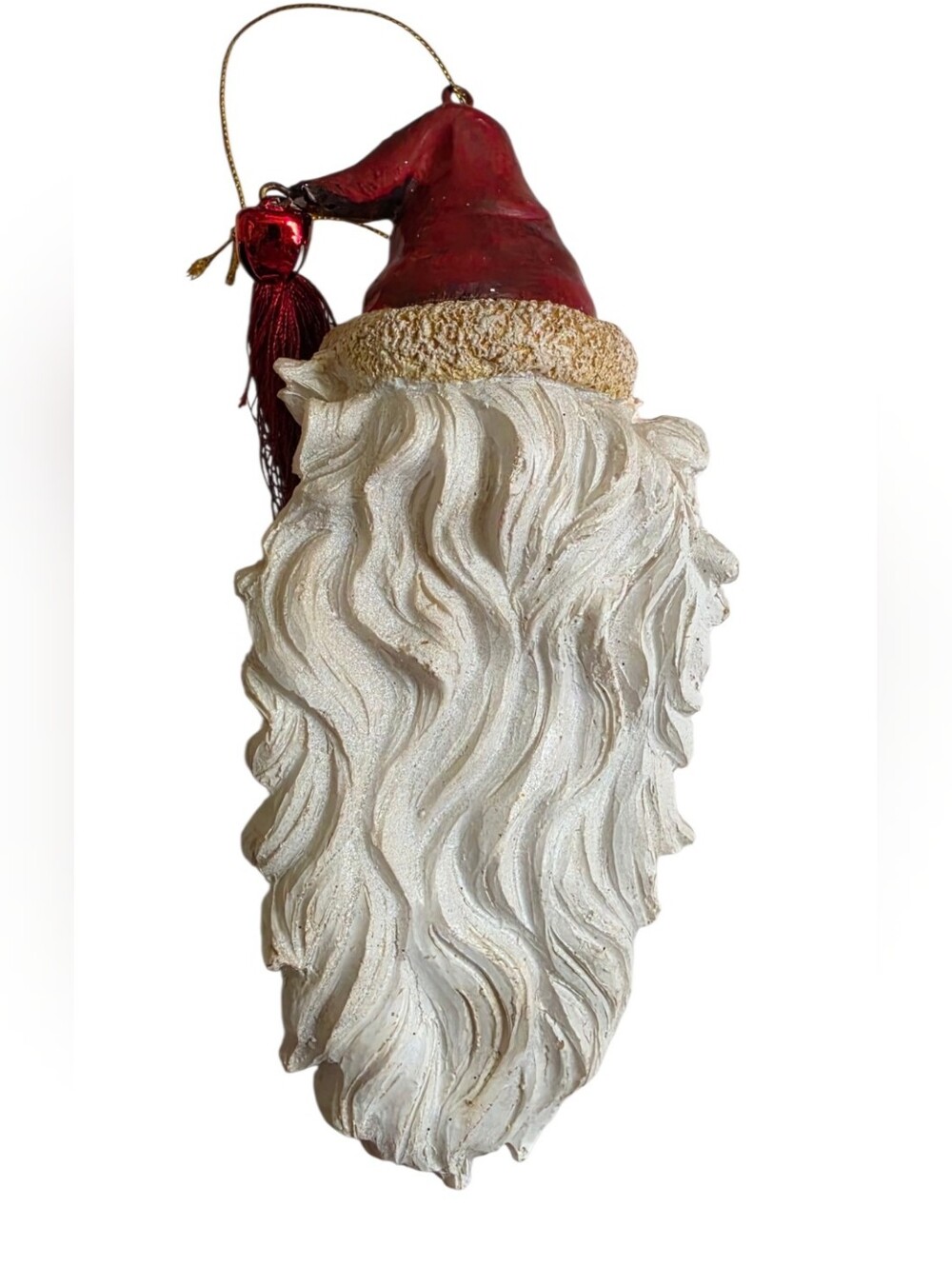 Old World Santa Face Christmas Ornament 6" Victorian Style Tassel Holiday Decor - Picture 3 of 4